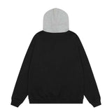 Present Hoodie Wolf Head Printed Patchwork Hoodie