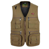 Men Utility Vest Work Zipper Tactical Work Vest Slim Pocket Jacket Autumn and Winter Household Leisure Men's Waistcoat