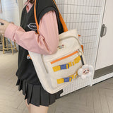 The Teacher Tote Crossbody Canvas Bag All-Match Shoulder Bag Student Class Large-Capacity Crossbody Bag