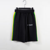 Palm Angels Vintage Rainbow Ribbon Striped Casual Shorts