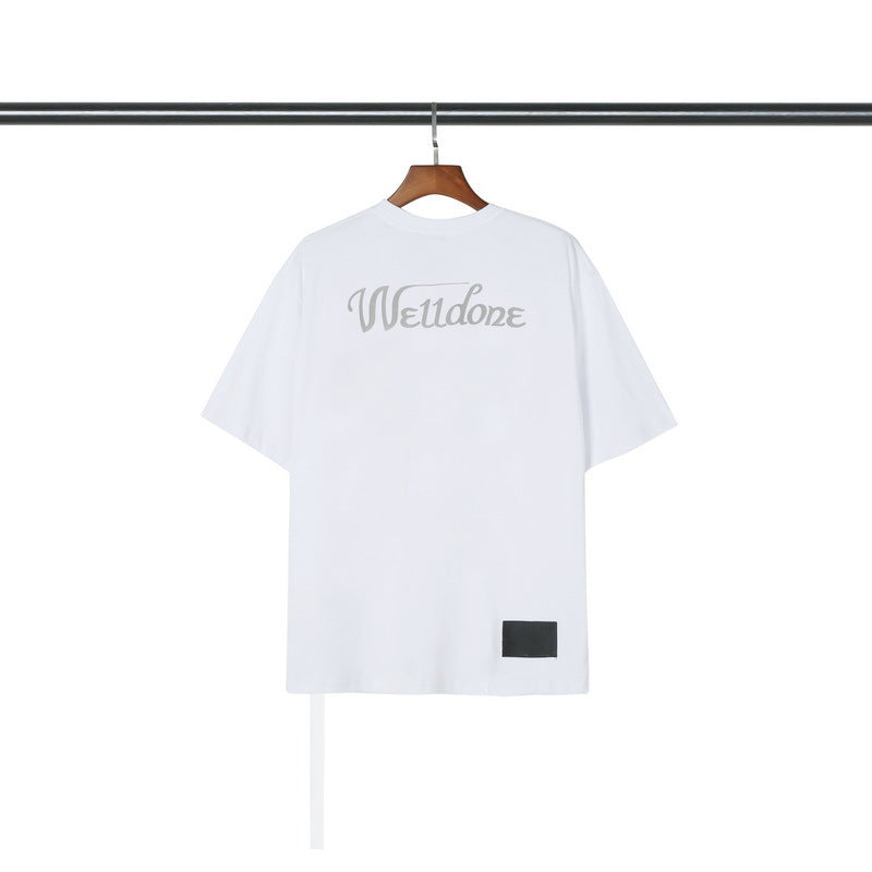 We11done T Shirt Printed Loose-Fitting Casual round-Neck Men's and Women's Short Sleeve