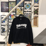 Thrasher Hoodie Flame Loose Hooded Sweater for Men and Women Autumn and Winter