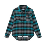 Off White Sweatshirt Long Sleeve Autumn Shirt Autumn and Winter Pattern Plaid Wool Long Sleeve Shirt for Men and Women