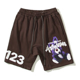 Rrr123 Shorts Graffiti Cartoon Printed Shorts Patchwork Retro Sweatpants