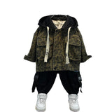 Toddler Boys Jackets Boys' Leopard Print Denim Jacket Spring and Autumn Children's