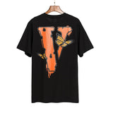 Vlone T Shirt Spring and Summer Letters Men's round Neck Short Sleeve Tshirt Vlone