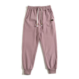 Man Fall Winter Outfis Winter Sports Drawstring Sweatpants Knitted plus Fluff Casual Pants
