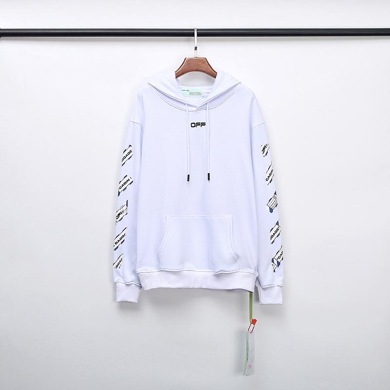 Off White Hoodie Arrow Print Hoodie Owt Cotton Terry