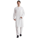 Mens Thobes Button round Neck Robe Set