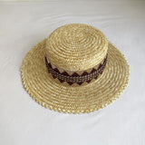 Straw Hat Flat Straw Hat Women's Lace Sun Hat