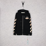 Off White Zipper Hoodie Early Autumn Zip Hooded Sweater for Men and Women