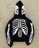 Skeleton Hoodie Spring and Autumn Thin Skull Hooded Sweater Cardigan