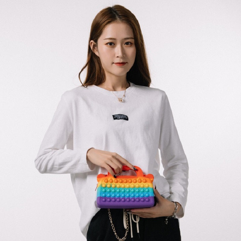 Pop Fidget Toys It Purse Silicone Crossbody Handbag Girl Crossbody Bag Toy Children Coin Purse