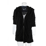 Women Sherpa Jacket Autumn and Winter Hooded Double-Sided Wear Mid-Length Cardigan Top Sweater Fall Winter Coat