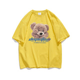 Summer Creative Bear Printed Short-Sleeved T-shirt Men's Casual All-Matching Trendy Couple Tee
