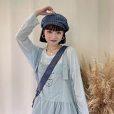 Gothic Lolita Harajuku Style Clothing Printed Suspender Skirt Solid-Colored Sun Protection Long Sleeve T-shirt Suit