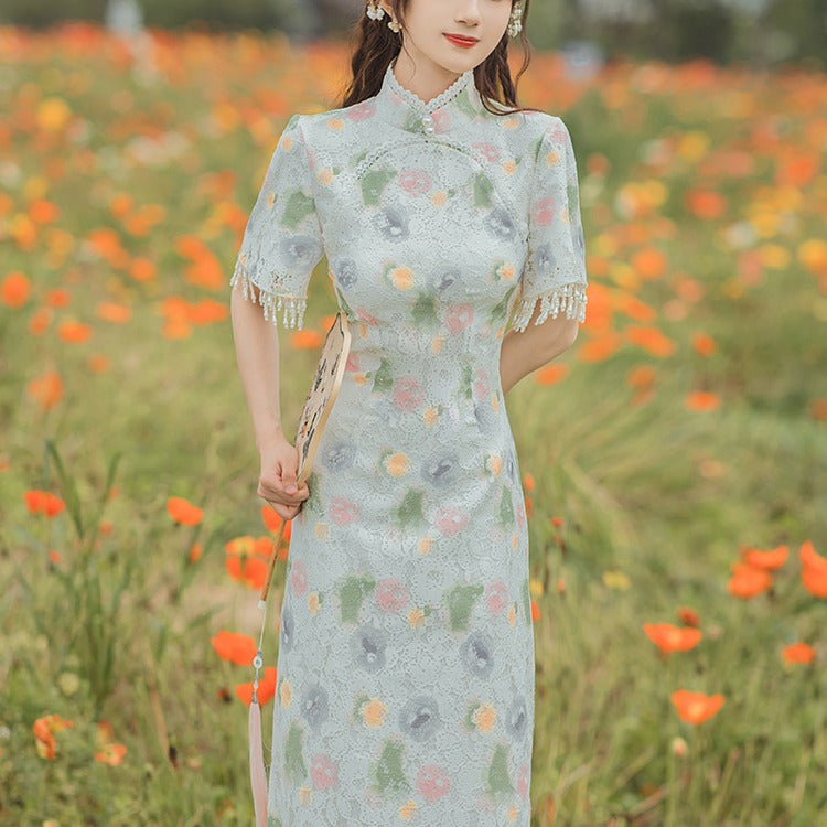 Women cottagecore Dress Floral Dress Summer Retro Gentle Dress