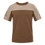 Woodland T Shirt Camouflage Stitching Crew Neck