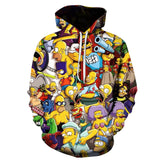 The Simpsons Hoodie 3D Digital Printing Youth Male Hooded Casual Pullover