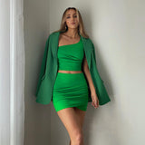 Women Top & Skirt 2 Piece Set Summer Cropped Tank Top Sheath Skirt Casual Suit