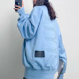 We11done Hoodie Long Sleeve Three-Dimensional Relief Loose round Neck Men's Women's Pullover