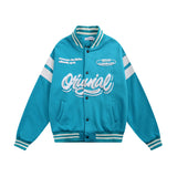 Letterman Jacket Outfit Senior Jackets Varsity Baseball Coat Printed Baseball Uniform Men's Jacket Loose Color Matching Coat