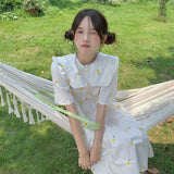 Gothic Lolita Harajuku Style Clothing Embroidered Midi Short Sleeve Dress