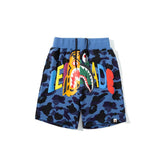 Shark Print Shorts Camouflage Shorts Men's and Women's Men's Beach Shorts Middle Pants