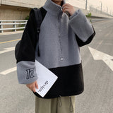Men's Autumn Winter Coat Winter Men's Stand Collar Lamb Wool Embroidered Jacket