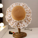Straw Hat Mesh Little Daisy Seaside Beach Hat Princess Hat Children's Straw Hat