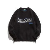 Man Fall Winter Outfis Autumn and Winter Letter Jacquard round Neck Sweater Sweater Men's Loose Leisure Warm Sweater