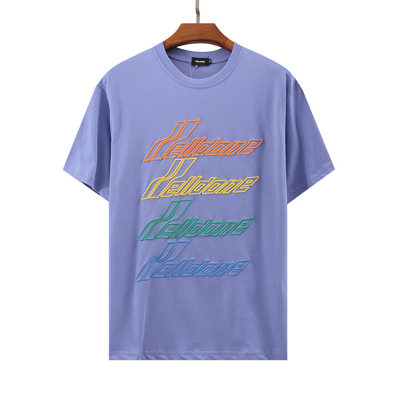 We11done T Shirt Summer Letter Loose Casual Men's and Women's round Neck Short Sleeve