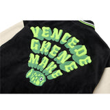 Letterman Jacket Outfit Senior Jackets Varsity Baseball Coat Embroidered Letters Loose Lapel Jacket