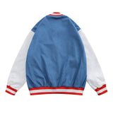 Letterman Jacket Outfit Senior Jackets Varsity Baseball Coat Baseball Uniform Men's Street Trend Loose Lapel Jacket
