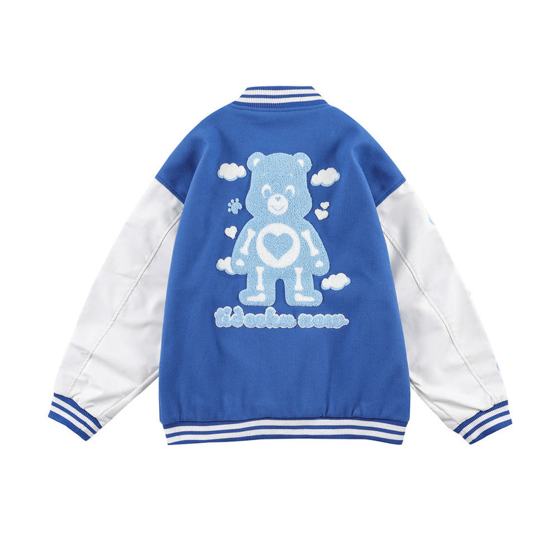Letterman Jacket Outfit Senior Jackets Varsity Baseball Coat Men's Loose Lapel Jacket
