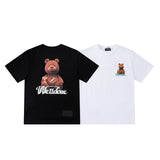 We11done T Shirt Teddy Bear Printed Loose Men's and Women's round Neck Short Sleeve Cotton