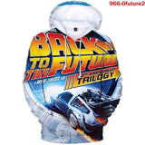 Back to the Future Costume Printed Sweater Spring and Autumn plus Velvet Full Color Hoodie Casual Top