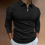 Polo Shirts Long-Sleeve Zipper Polo Shirt Men's T-shirt Top