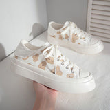 Cow Print Hey Dude Shoes Canvas Shoes Women's Spring and Autumn Thick Bottom Breathable Sneakers Cows Pattern White Shoes
