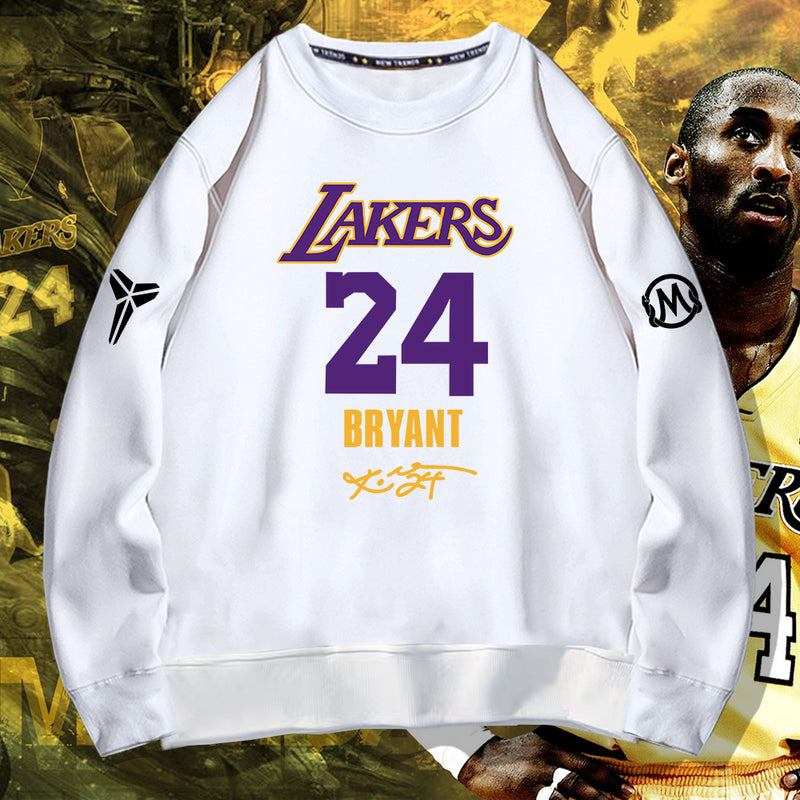 In Memory of Kobe Hoodie Kobe Purple 24 Signature Commemorative round Neck Sweater Loose Casual