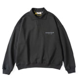 Essentials Polo Shirt Foot of God Double Line Polo Terry Lapel Loose Sweater