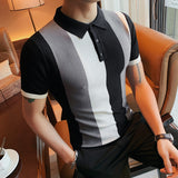 Men Polo Shirts Knitted T-shirt Men Summer Lapels