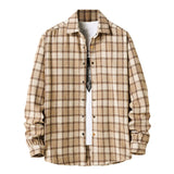 Mens Flannel Jacket Flannel Plaid Shirt Men's Coat Casual Long Sleeve Shirt