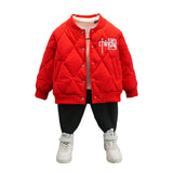 Toddler Boys Jackets Boys' Cotton Coat Autumn and Winter Baseball Uniform
