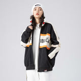 Varsity Spring Retro Baseball Women Jacket Size Sports Retro Trend Stand Collar Workwear Jacket