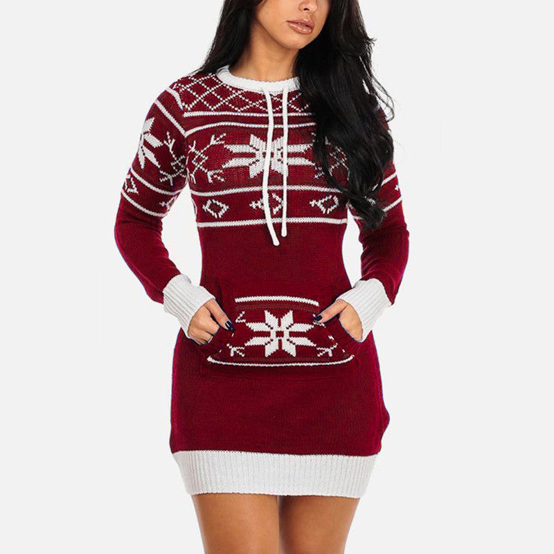 Sweater Dress Outfit With Tights 2 Piece Set Autumn and Winter Pocket Dress Sweater Female