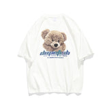 Summer Creative Bear Printed Short-Sleeved T-shirt Men's Casual All-Matching Trendy Couple Tee