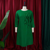 Mariah Carey See through Dress Solid Color Pleated Loose Dress