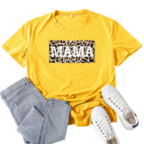 Boy Mama T Shirt Leopard Mama Pattern Printed T-shirt