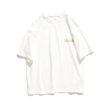 Short-Sleeved T-shirt Men's Summer Pure Cotton Loose Casual T-shirt Men's Clothing Retro Alphabet Printed Crew Neck Top